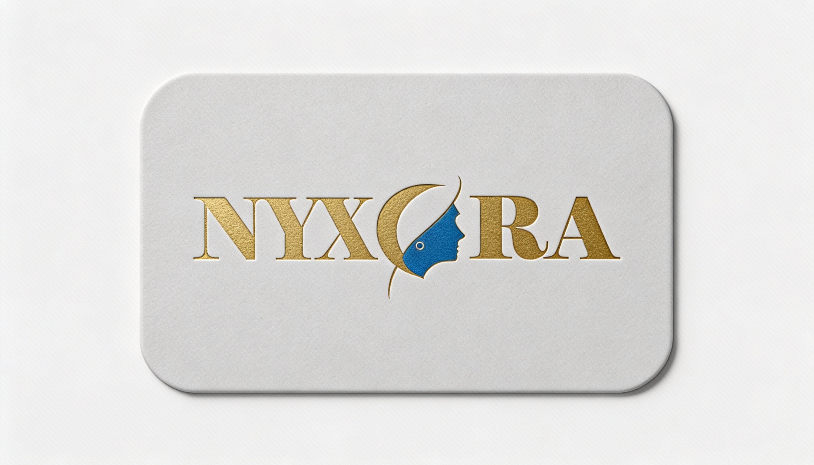 NYXORA packaging design — luxury gold-on-brown application